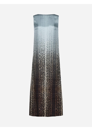 Fendi Gradient Print Silk Long Dress