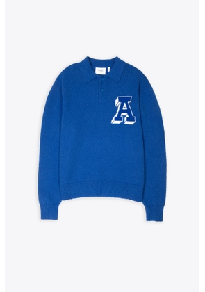 Axel Arigato Team Polo Sweater Royal Blue Cotton Blend Polo Sweater - Team Polo Sweater