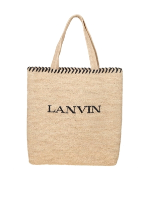 Lanvin Tote Bag In Raffia With Embroidery