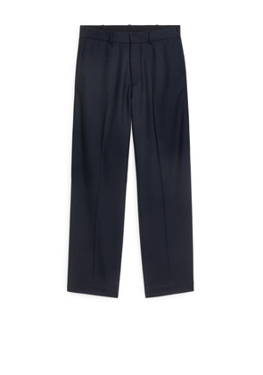 Straight-Fit Twill Trousers - Blue