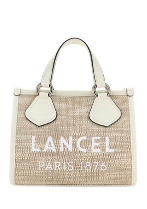 Lancel Two-Tone Canvas Summer Shopping Bag