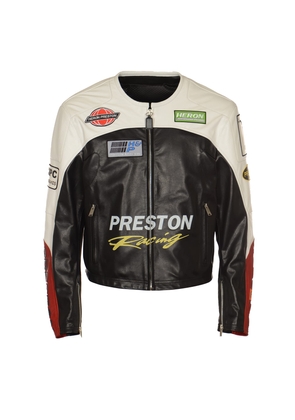 Heron Preston Moto Patches Leather Jacket