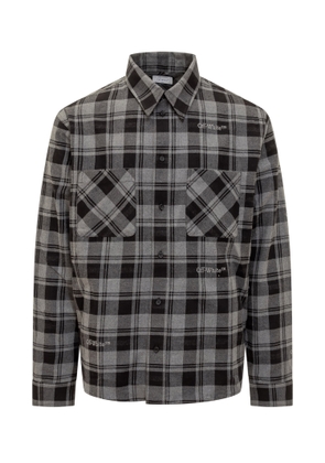 Off-White Check Patterned Buttoned Shirt