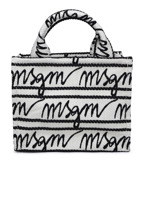 Msgm Logo Jacquard Open Top Tote Bag