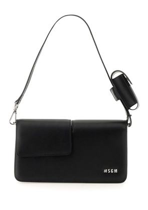 Msgm Baguette Bag With Double Flap And Logo