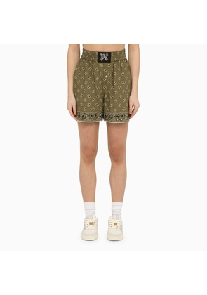 Palm Angels Boxer Shorts With Military Green Print