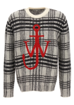 J.w. Anderson Logo Embroidery Check Sweater