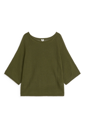 Knitted Cotton Jumper - Green