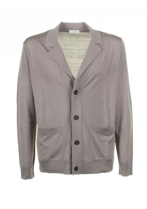 Paolo Pecora Dove Gray Cardigan With Pockets And Buttons
