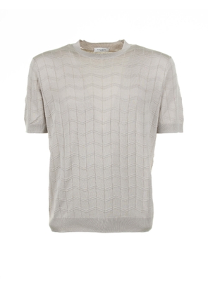 Paolo Pecora Beige Cotton And Silk T-Shirt