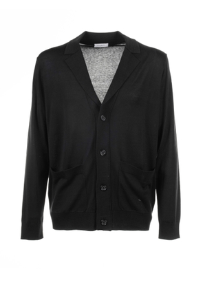 Paolo Pecora Black Cardigan With Pockets And Buttons