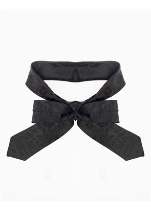 Saint Laurent Black Tapered Tie With All-Over Leopard Motif In Silk Man