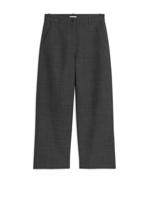 Relaxed Wool Blend Trousers - Grey