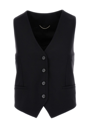 Pt Torino Black Single-Breasted Vest In Wool Man