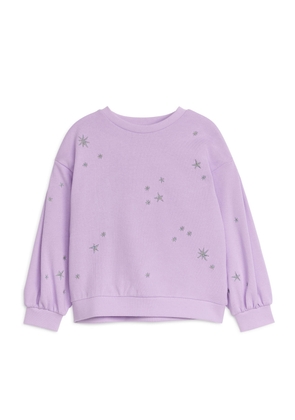 Embroidered Sweatshirt - Purple