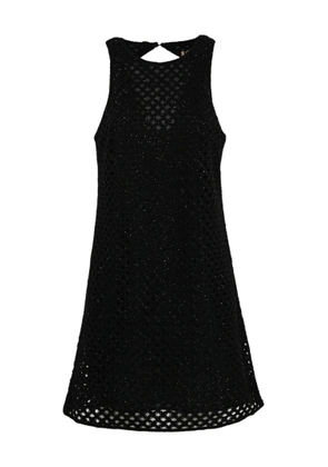Twinset Net Dress With Beads And Rhinestones