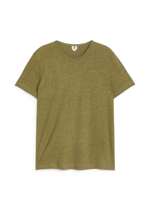 Linen-Blend T-Shirt - Green