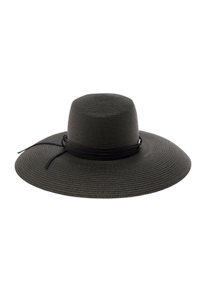 Alberta Ferretti Black Wide Hat In Straw Woman