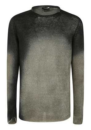 Avant Toi Round Neck Linen Pullover With Shadows