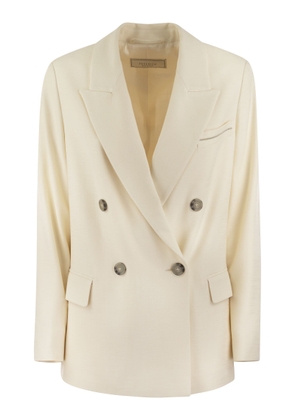 Peserico Viscose Blend Double-Breasted Blazer