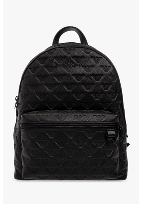Emporio Armani Embossed Leather Backpack
