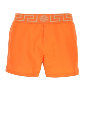 Versace Orange Polyester Swimming Shorts