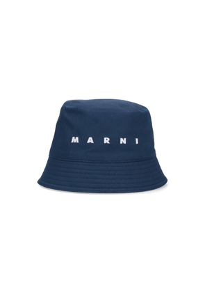 Marni Logo Embroidered Twill Bucket Hat