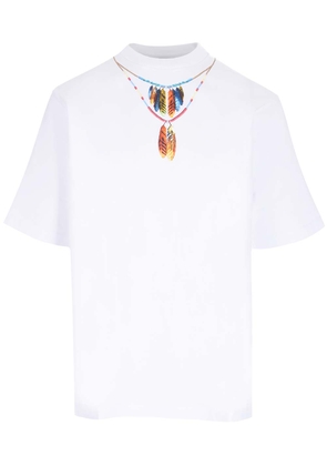 Marcelo Burlon White Feather Necklace T-Shirt