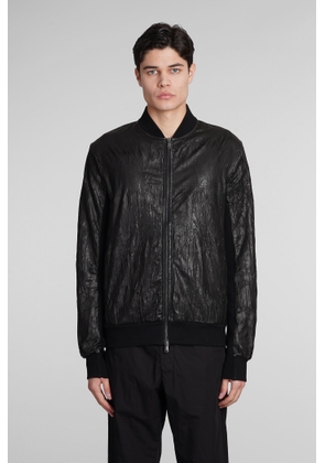 Transit Bomber In Black Leather And Fabric