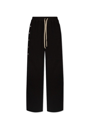 Drkshdw Drawstring Wide-Leg Track Pants Black Cotton Sweatpants With Side Snaps - Pusher Pants