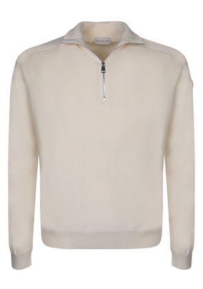 Moncler Mid-Zip White Pullover