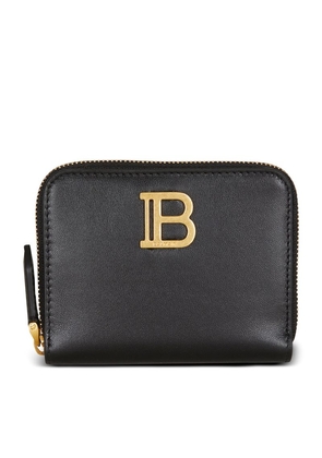 Balmain Leather B-Buzz Zip-Up Wallet