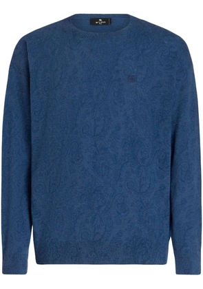 ETRO logo-embroidered wool jumper - Blue