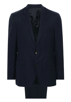 Lardini Navy Blue Wool-Silk Blend Suit