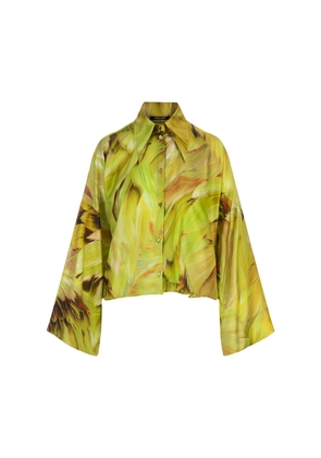 Roberto Cavalli Lime Plumage Print Shirt