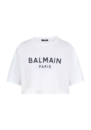 Balmain Cropped Logo T-Shirt