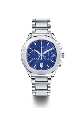 Piaget Stainless Steel Polo Bracelet Chronograph Watch 42Mm