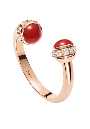 Piaget Rose Gold, Diamond And Carnelian Possession Open Ring