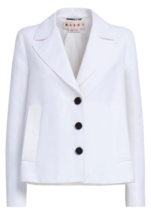 Marni White Single-Breasted Cotton Blazer