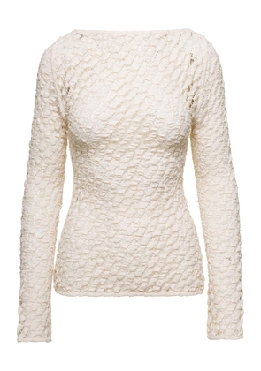 Róhe Beige Sweater With Boat Neckline In Cotton Blend Woman