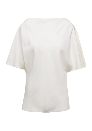 Róhe White Shirt With Boat Neckline In Viscose Woman