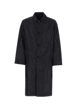 Dries Van Noten Navy Blue Polyester Overcoat