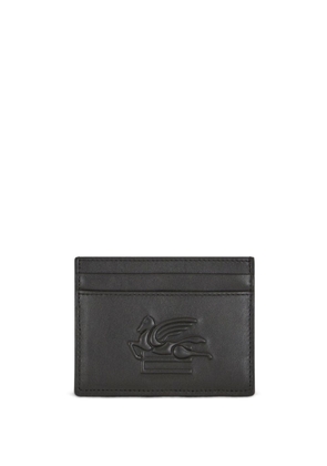ETRO Pegaso motif-embossed leather cardholder - Black