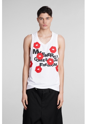 Comme Des Garçons Homme Plus Tank Top In White Polyester