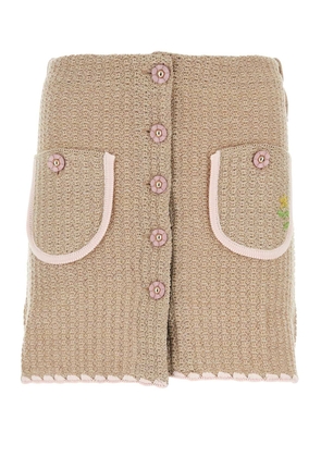 Cormio Powder Pink Crochet Chiara Mini Skirt