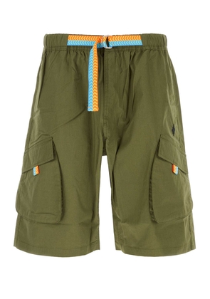 Marcelo Burlon Army Green Cotton Bermuda Shorts
