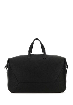 Alexander Mcqueen Black Leather Edge Travel Bag