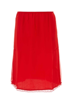 Gucci Red Silk Skirt