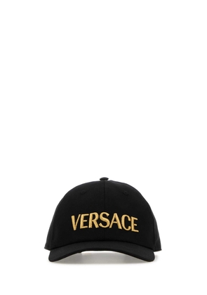 Versace Black Cotton Baseball Cap