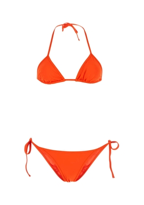 The Attico Fluo Orange Stretch Nylon Bikini